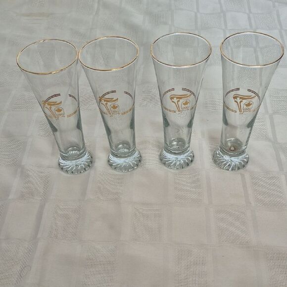 Elegant Gold Rimmed Pilsner Glass Set - Picture 4 of 16